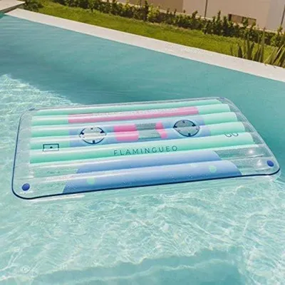 Productafbeelding van Famanu Opblaasbaar zwemkussen - Glitterdesign - 183 x 106 cm