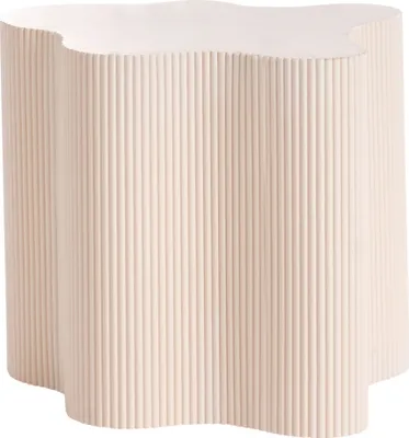 Zdjęcie produktu dla BELIANI Stolik pomocniczy złamana biel płyta MDF blat stolik pomocniczy nieregularny wygląd ryflowany nowoczesny design do salonu