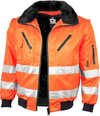 Obrázek produktu pro Bunda pro piloty Qualitex - signální barevná pracovní bunda 4 v 1 ze směsové tkaniny - ideální přechodová bunda - v barvě: výstražná žlutá - Pánská: L - Dámská: 44