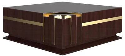 Immagine prodotto di Tavolino di design Casa Padrino marrone scuro lucido / oro 120 x 120 x h. 52 cm - Tavolino quadrato - Qualità lusso