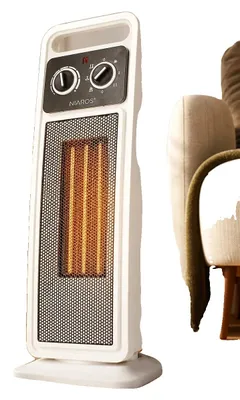 Obrázek produktu pro Topný ventilátor, nastavitelný termostat, automatické oscilování, bílá barva, 3 režimy topení (2000W)