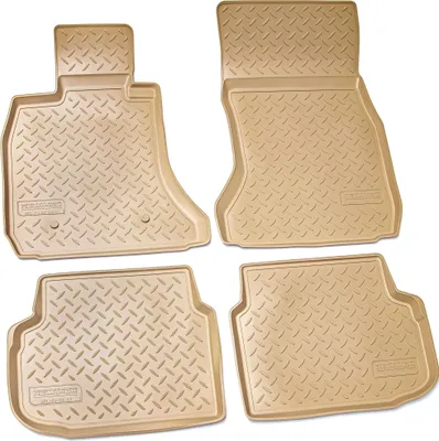 Obrázok produktu pre 3D gumové rohože pre BMW radu 7 F01 KURZ | BJ 2008-2015 | béžové s okrajom