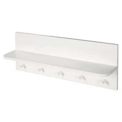 Produktbild von roba Wandgarderobe,  1 Ablage, 5 Haken, weiß, für Wand, Diele/Bad oder Garderobe im Kinderzimmer