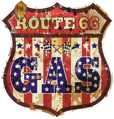 Produktbild von Hermann Schütz Aufkleber Route 66 Gas 105x105mm