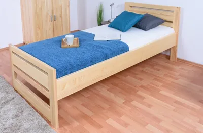 Produktbild von Einzelbett / Gästebett Kiefer massiv Vollholz natur 72, inkl. Lattenrost - Abmessung 90 x 200 cm
