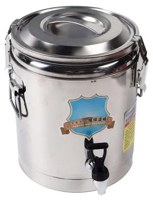 Image de Seau à soupe isotherme de 10 litres avec robinet, cuiseur à riz professionnel, boucle en acier inoxydable, poignée de couvercle, distributeur de boissons pour restaurants