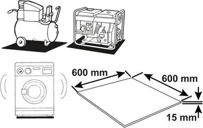 Produktbild von Waschmaschinenunterlage 60 x 60 cm Antirutschmatte Antivibrationsmatte Dämmmatte