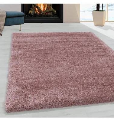 Produktbild von TapisTrend Zotteliger Teppich Rosa 80x150 cm Flauschiger Wohnzimmerteppich, angenehm weicher Schlafzimmerteppich