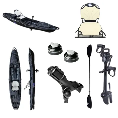 Produktbild von TOP Angebot Angelkajak Galaxy Kayaks Supernova FX Komplettset, Farbe Galaxy Kayaks::(B) Black