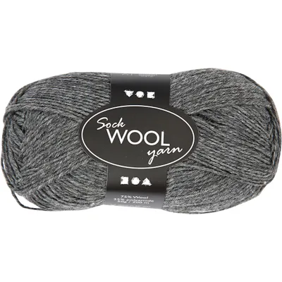 Produktbild von Sockenwolle, L 200 M, Dunkelgrau, 50 g/ 1 Knäuel [HOB-41314]
