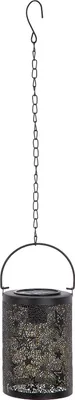 Zdjęcie produktu dla Gilde Hängeleuchte (LED), zylindrisch, "Sternennacht", Sternmuster, Metall, schwarz, VE 3, H. 15 cm, D. 11 cm 54257