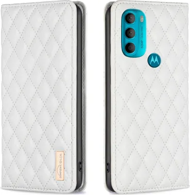 Produktbild von Moto G71 5G Hülle, Elegant Bookstyle Flip Leder Kartenfächer Schutzhülle mit Ständer für Motorola Moto G71 5G Weiß
