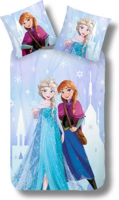 A bedding set featuring characters from Disney's Frozen.
