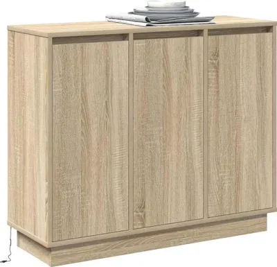Zdjęcie produktu dla vidaXL Kredens LED dąb sonoma 90 x 32 x 75 cm materiał drewnopochodny