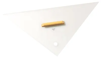 Image de Aristo Triangle à poser 32,5 cm avec manche en bois, transparent, trou de suspension