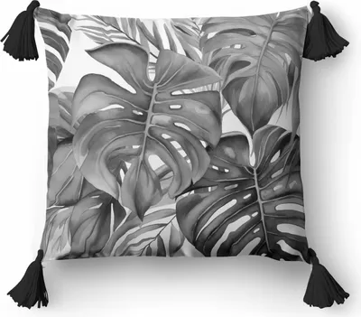 Produktbild von Dekorativer Kissenbezug 45x45 Floral Monstera Graphit