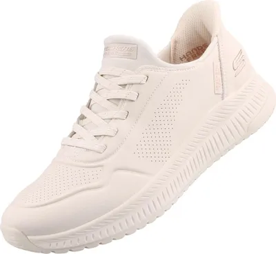 A single white sneaker is shown against a white background.