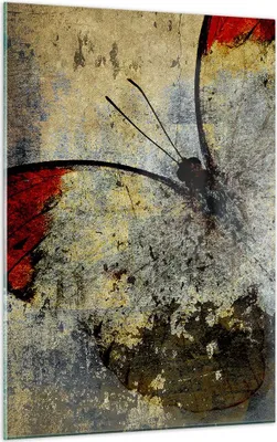 Produktbild von Bilder auf glas - Einteilig - Schmetterling Abstraktion - 50x70cm - Glasbilder - Wandbilder - Bilder - zum Aufhängen bereit - Wanddekoration aus Glas - Glas Bilder - Wandbild auf Glas - GPA50x70-3678