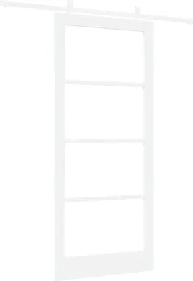 Produktbild von vidaXL Schiebetür Weiß 93 x 211 cm Massivholz Kiefer und Glas