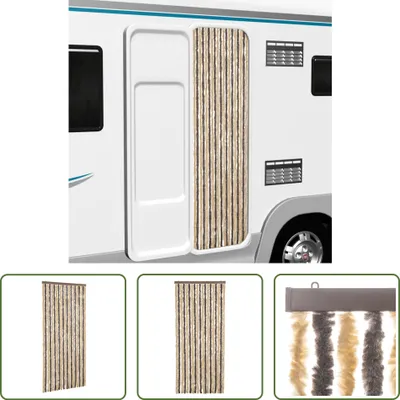 Immagine prodotto di The Living Store Tenda Fly Marrone scuro e Beige 56x200 cm Ciniglia