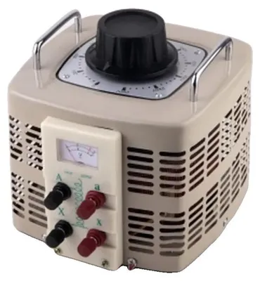 Zdjęcie produktu dla Transformator wyjściowy prądu przemiennego o zmiennym napięciu, maksymalny prąd wyjściowy 20 A, zakres napięcia 0–250 V AC, napięcie wejściowe 220 V AC, częstotliwość 50 Hz, wytrzymała stalowa obudowa