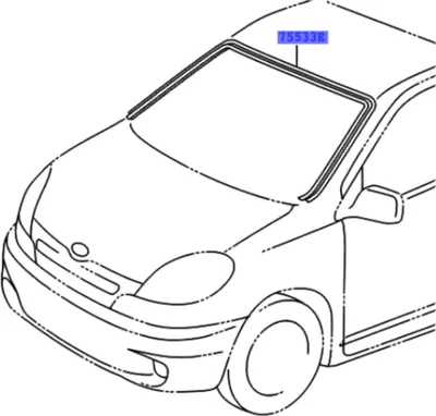 Obrázok produktu pre TOYOTA Yaris Tesnenie čelného skla 75533-52020 OE