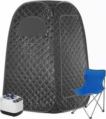 Immagine prodotto di Sauna per uso domestico - Tenda per sauna a vapore personale da interno con sedia pieghevole