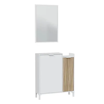 Immagine prodotto di Set guardaroba >Ethna< in bianco Artik/naturale - 77x91x24 (LxAxP)