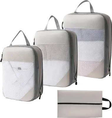 Produktbild von MODFU 4 Stück Packing Cubes Kleidertaschen Koffer Organizer, Grau