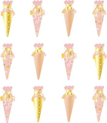 Produktbild von Oblique Unique Zuckertüte Schultüte Konfetti 12 Stk Schuleinführung Einschulung Schulanfang Streu Deko - rosa gold