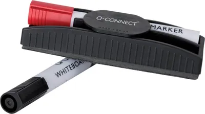 Obrázek produktu pro Q-Connect® KF18633 Stěrka na tabuli s držákem pera - včetně 2 per, magnetická, černá
