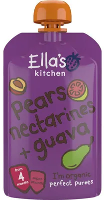 Produktbild von Ella's Kitchen Püree Peren, Nektarine & Guave, 4 Monate+, 120g