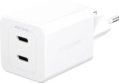 Produktbild von PanzerGlass empower 45W Charger 2x USB-C White