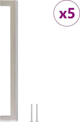 Obrázek produktu pro vidaXL Nábytkové úchytky 5 kusů stříbrné 224 mm nerezová ocel