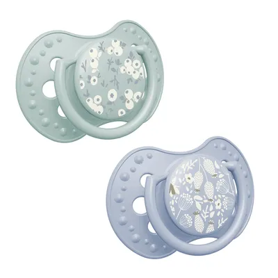 Image de LOVI Tétines silicone dynamique Bleu Fleur 6-18 m 2 pcs 22/923boy