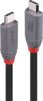 Produktbild von LINDY 0.8m USB4 240W Typ C Kabel, 40Gbit/s, Anthra Line
