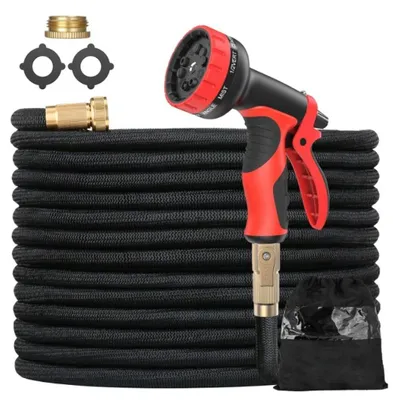 Produktbild von Gartenschlauch Set 15 m mit Metall-Wassersprühdüse mit 2500D-Gewebe