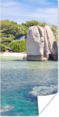 Produktbild von MuchoWow® Poster Felsen im Wasser Ko Tao in Thailand 80x160 cm - Kinderzimmer