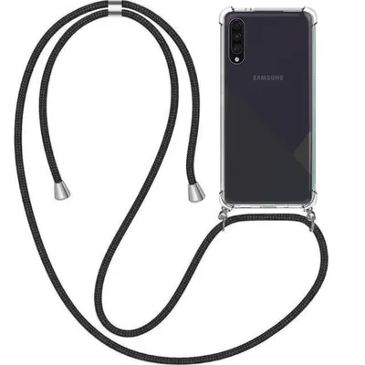 Produktbild von Handyhülle passend für Samsung Galaxy  A50s mit Handykette und Stoßfänger - TPU Backcover stoßfest mit Band -  Smartphonica