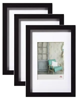 Produktbild von walther design Bilderrahmen schwarz, 20x30 cm 3er Pack Stockholm Holzrahmen EA03