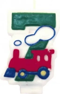 Produktbild von Jungs Zahlenkerze mit Eisenbahn 7
