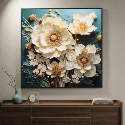 Zdjęcie produktu dla Lakierowany obraz na płótnie z ramą 82x4x82 cm