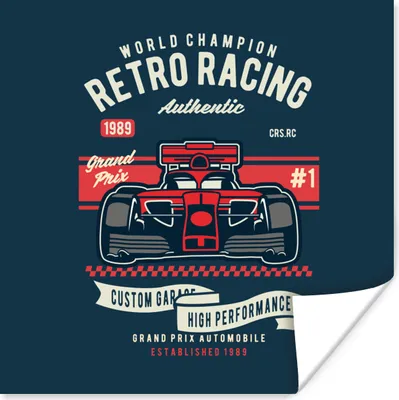 Produktbild von MuchoWow® Poster Auto - Rennstrecke - Oldtimer 50x50 cm - Wohnzimmerdekoration