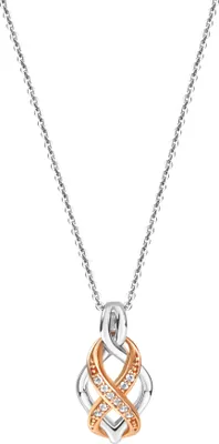 Produktbild von Zeeme Silber Halskette 925/- Sterling Silber 42+5cm weiß Zirkonia weiß 500245319-1