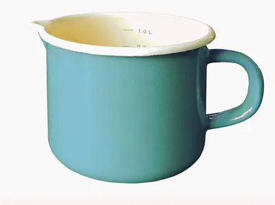 Emaille Melkkanne 1 L türkis Ø 12 cm mit Ausgießer