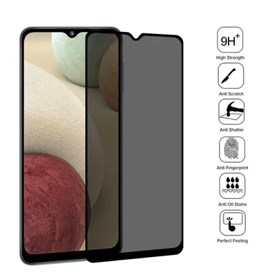Obrázek produktu pro Pro Samsung Galaxy A12 3D LCD Display 0,2 mm H9 Privacy Tempered Glass Black New