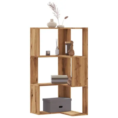Produktbild von Eck-Bücherregal - Standregal - Aktenregal - 3 Böden - Artisan-Eiche 50x50x102cm Holzwerkstoff - Wohnzimmerschrank CC31094