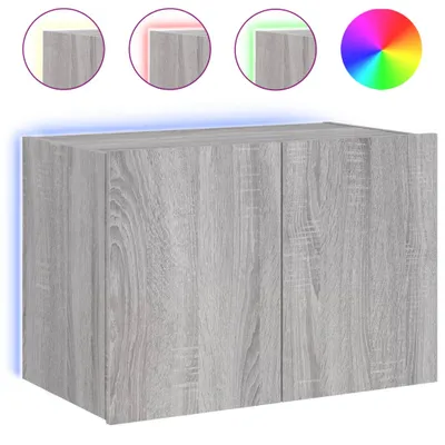 Produktbild von vidaXL TV-Wandschrank mit LED-Leuchten Grau Sonoma 60x35x41 cm