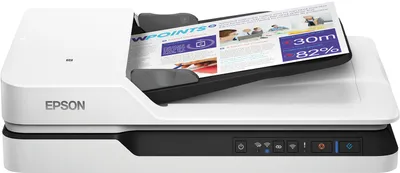 Obrázok produktu pre Epson WorkForce DS-1660W, 210 x 297 mm, 600 x 600 DPI, 1200 x 1200 DPI, 25 str. za minútu, Plochý skener, Čierna, Biela