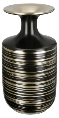 Immagine prodotto di GILDE Vase, Flasche, "Talin", gestreift, Keramik, schwarz, , H. 24 cm, D. 13 cm 28942